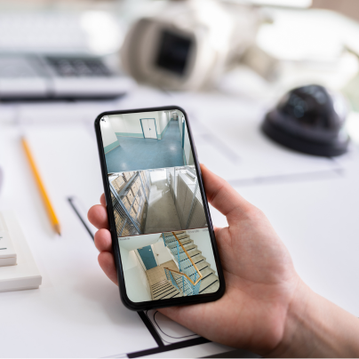 South Bend security camera feed on cell phone